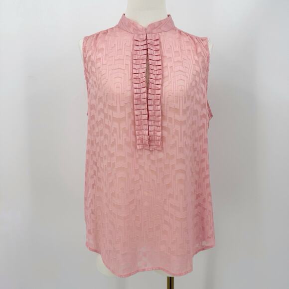 Ann Taylor Petite Sleeveless Blouse MP Pink Relaxed Lightweight Work Office Chic - Picture 1 of 11
